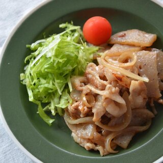 豚肉とこんにゃくの生姜炒め